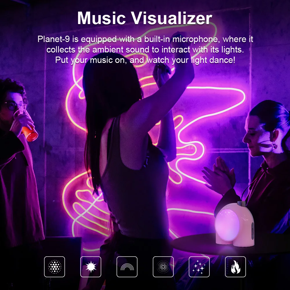 Divoom Planet-9 Decorative RGB LED Bedside Music Lamp