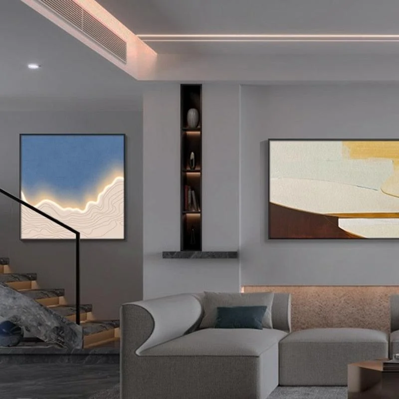 Waves Framed LED Wall Art - ISTANBULLU LTD