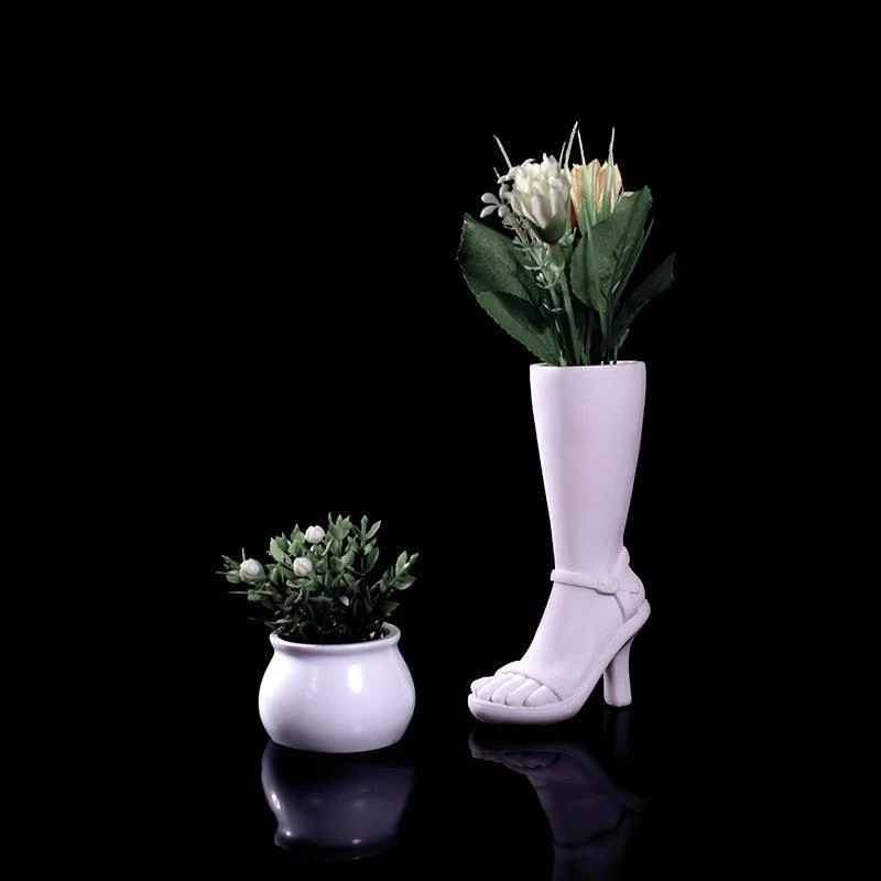 High Boot Shaped Vase -