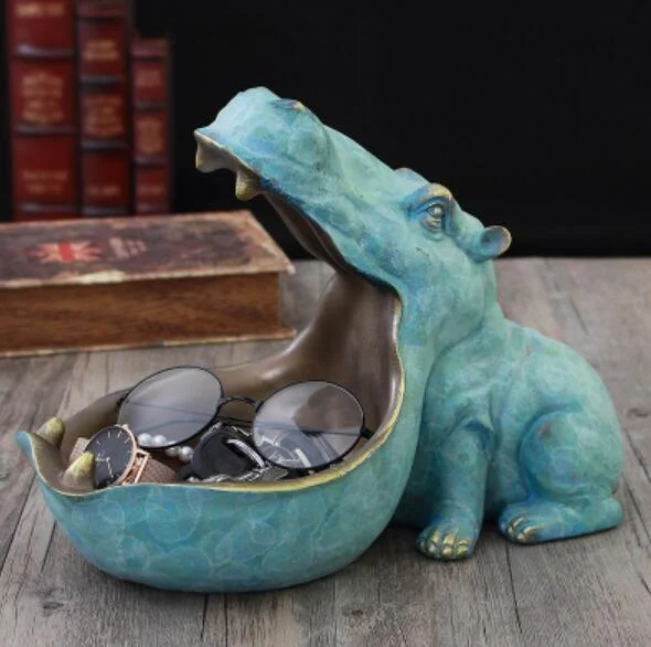HippoFigurinesStorageBasket-Homeko3 Hippo Figurines Storage Basket - Homeko