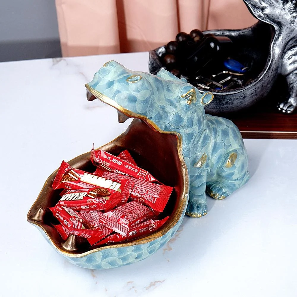 HippoFigurinesStorageBasket-Homeko6 Hippo Figurines Storage Basket - Homeko