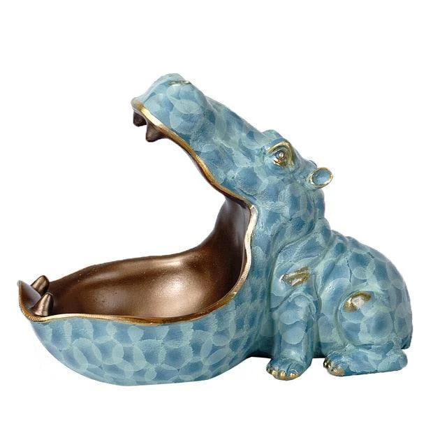 HippoFigurinesStorageBasket-Homeko9 Hippo Figurines Storage Basket - Homeko