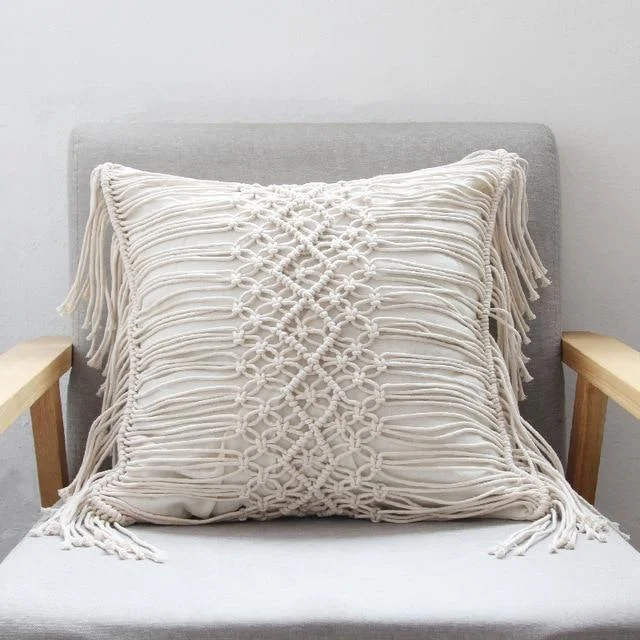 Homeko-Woven Macrame Pillow Covers -