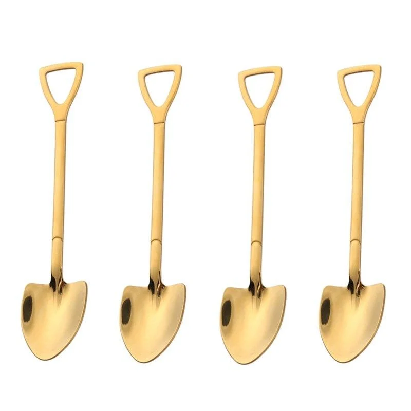 HomekoÂ® 4-piece Stainless Steel Shovel Teaspoon Set -