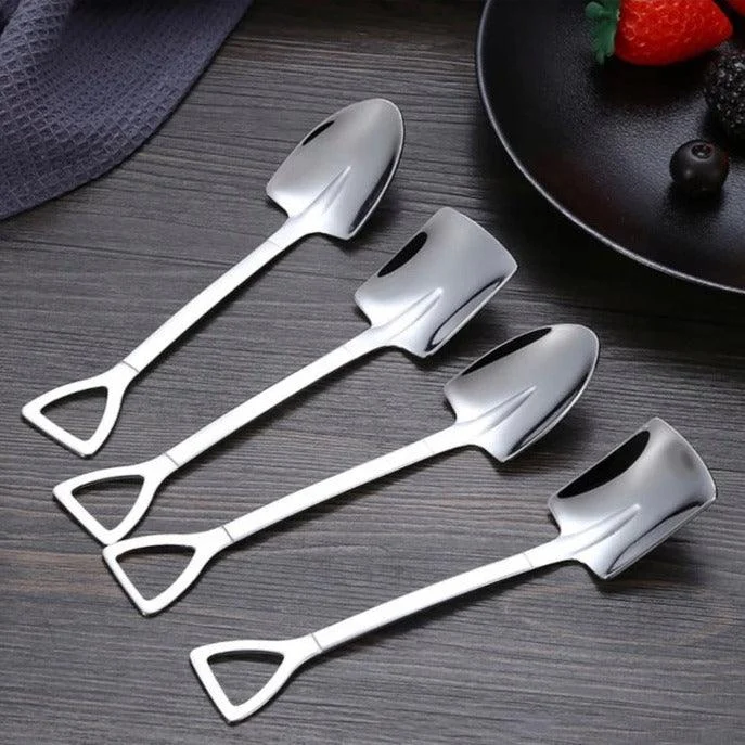 HomekoÂ® 4-piece Stainless Steel Shovel Teaspoon Set -