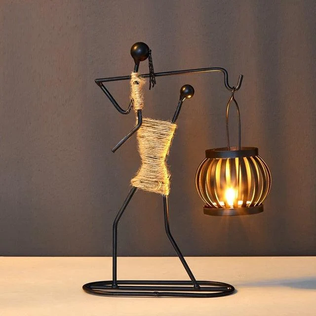 HomekoÂ® Metal Candle Holder Figurines -