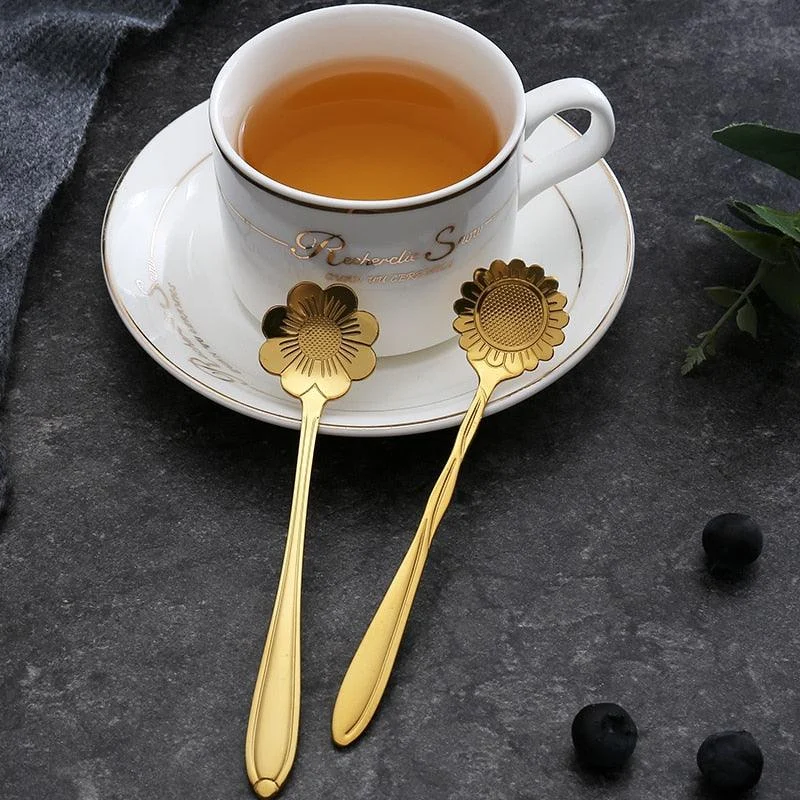 Homeko_8-piece_Stainless_Steel_Flower_Teaspoon_Set_-_-4210376 Homeko 8-piece Stainless Steel Flower Teaspoon Set -