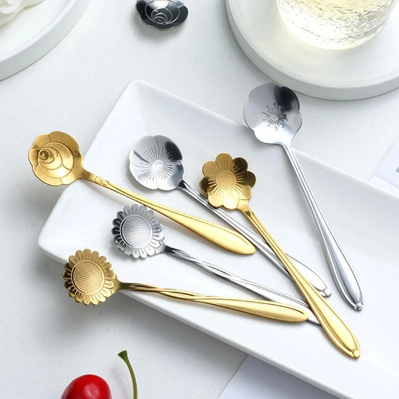Homeko_8-piece_Stainless_Steel_Flower_Teaspoon_Set_-_-4210394 Homeko 8-piece Stainless Steel Flower Teaspoon Set -