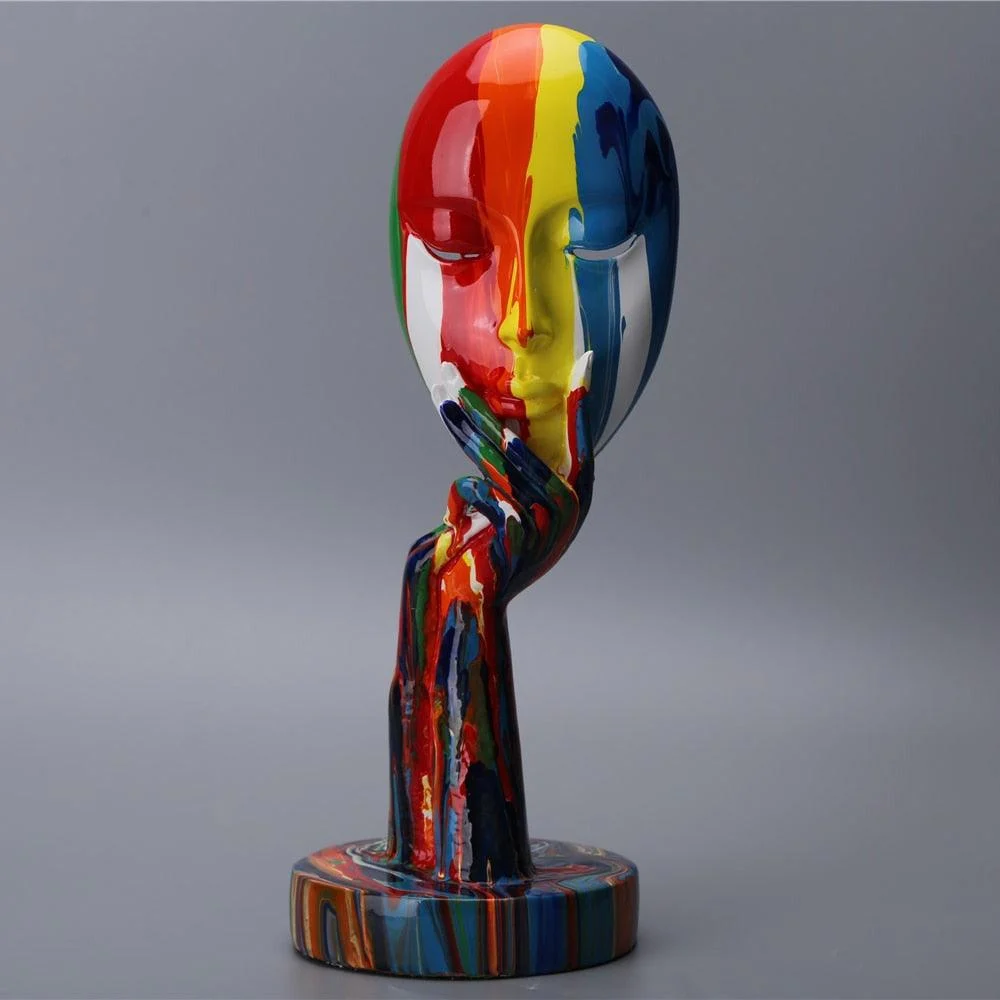 Homeko Abstract Painted Face Sculptures -
