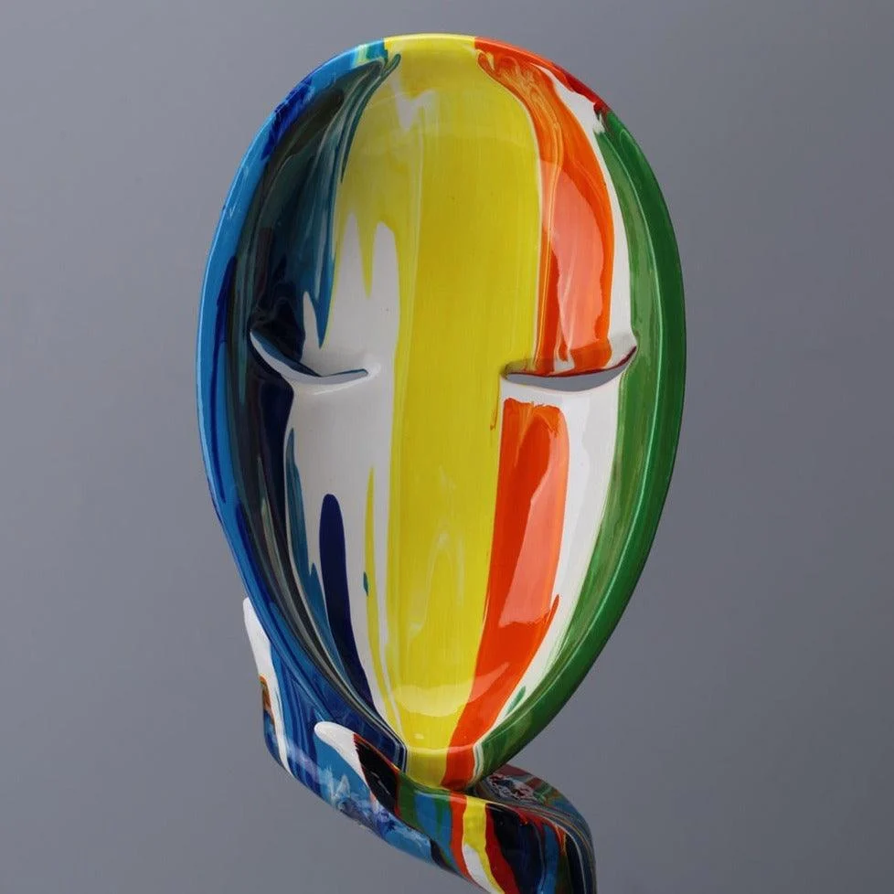 Homeko Abstract Painted Face Sculptures -