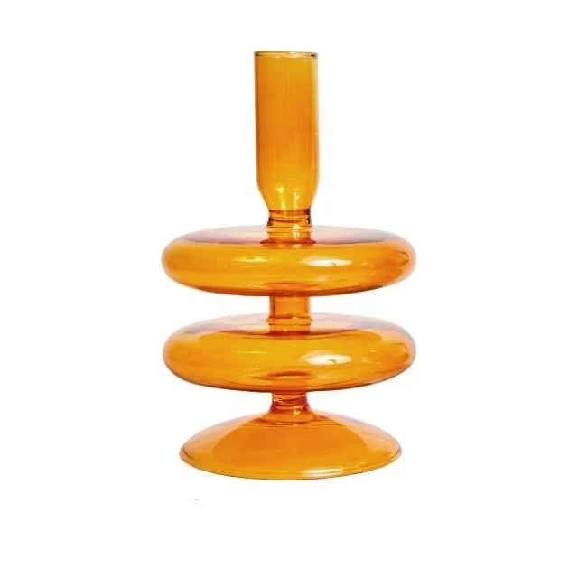 Homeko_Amber_Glass_Taper_Candle_Holder_Vases_-_-4212773 Homeko Amber Glass Taper Candle Holder & Vases -