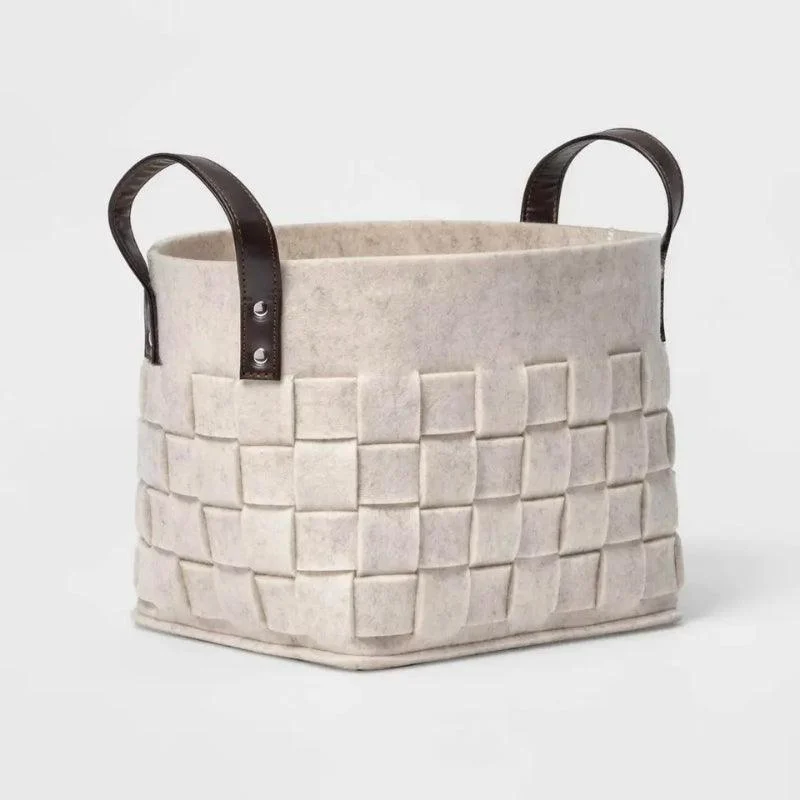 Homeko_Beige_Felt_Storage_Hamper_Baskets_-_-4215896 Homeko Beige Felt Storage Hamper Baskets -