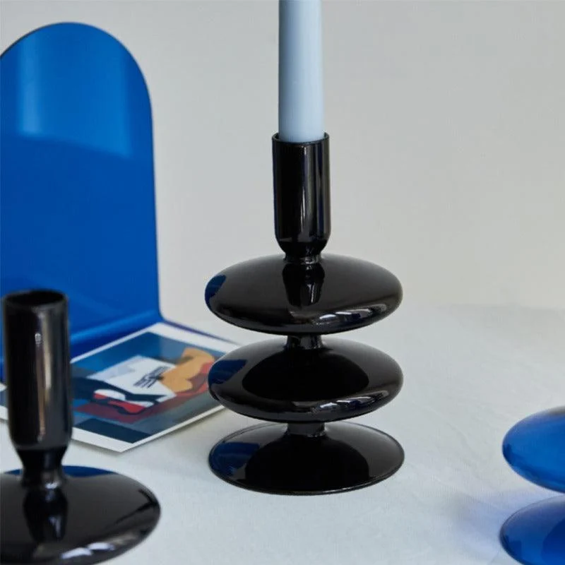 Homeko_Black_Glass_Taper_Candle_Holder_Vases_-_-4216347 Homeko Black Glass Taper Candle Holder & Vases -