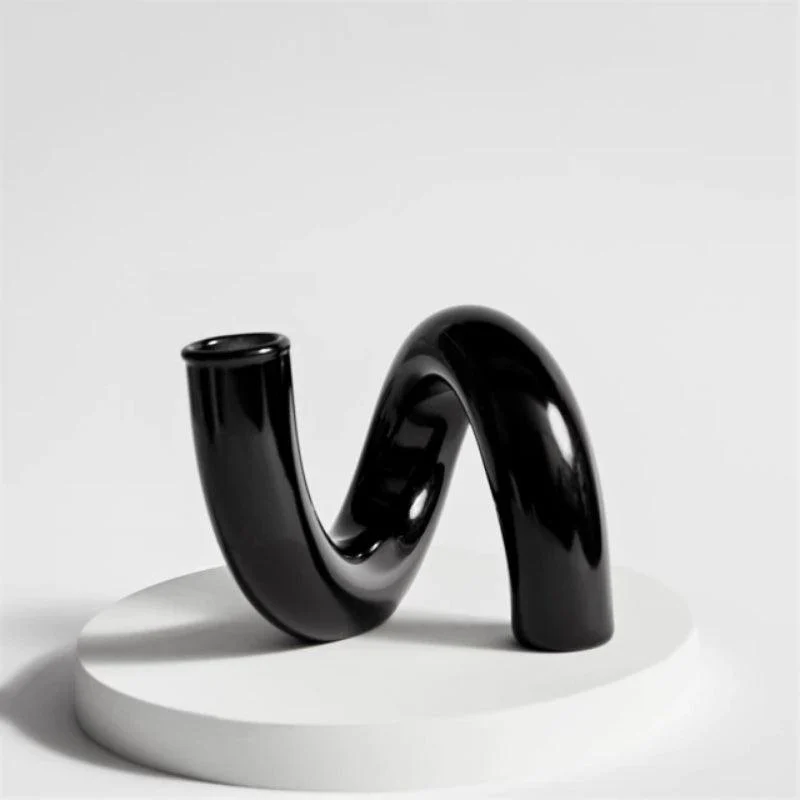Homeko_Black_Glass_Taper_Candle_Holder_Vases_-_-4216356 Homeko Black Glass Taper Candle Holder & Vases -
