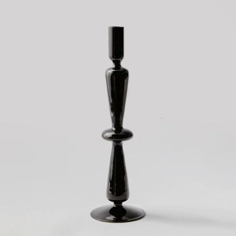 Homeko_Black_Glass_Taper_Candle_Holder_Vases_-_-4216359 Homeko Black Glass Taper Candle Holder & Vases -