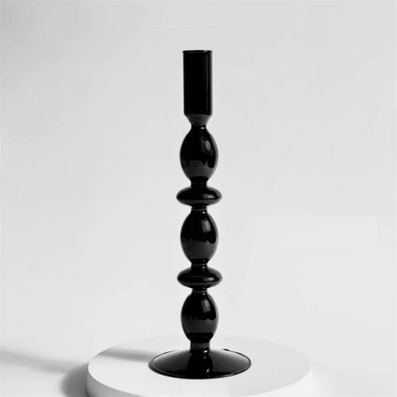 Homeko_Black_Glass_Taper_Candle_Holder_Vases_-_-4216364 Homeko Black Glass Taper Candle Holder & Vases -