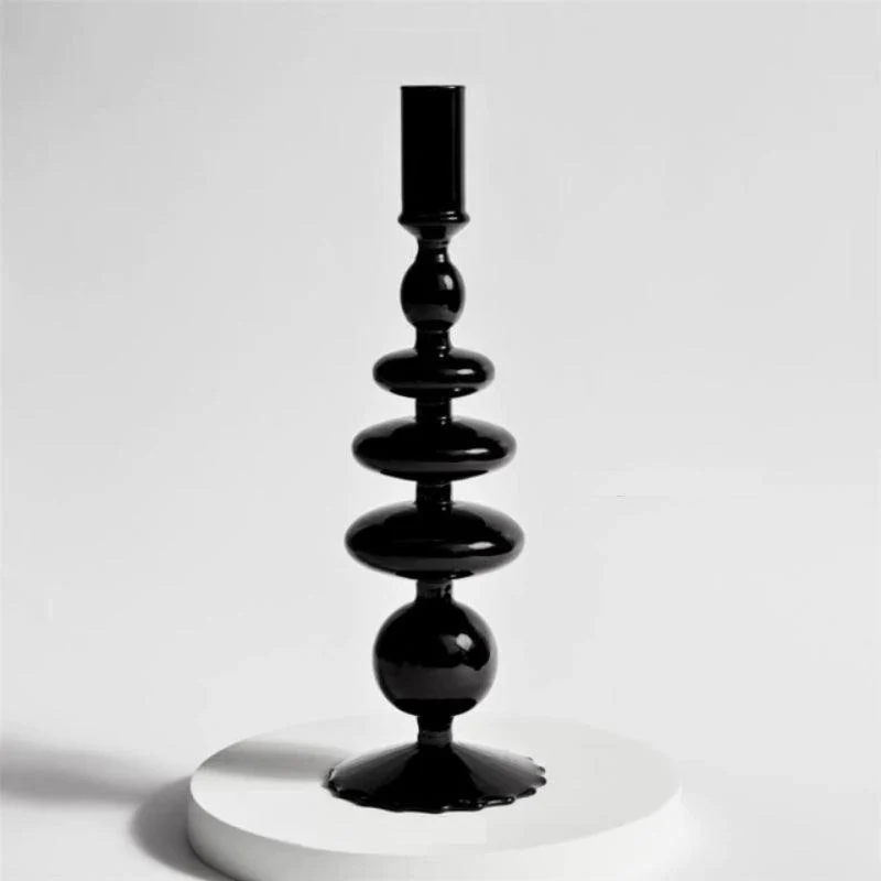 Homeko_Black_Glass_Taper_Candle_Holder_Vases_-_-4216367 Homeko Black Glass Taper Candle Holder & Vases -