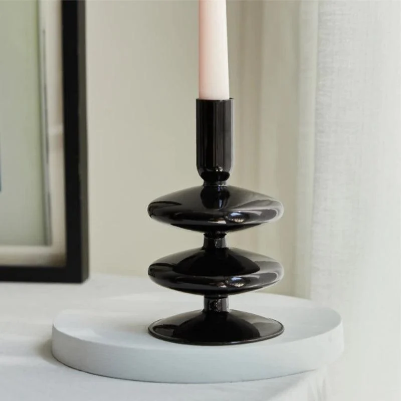 Homeko_Black_Glass_Taper_Candle_Holder_Vases_-_-4216375 Homeko Black Glass Taper Candle Holder & Vases -