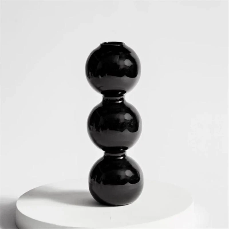 Homeko_Black_Glass_Taper_Candle_Holder_Vases_-_-4216379 Homeko Black Glass Taper Candle Holder & Vases -
