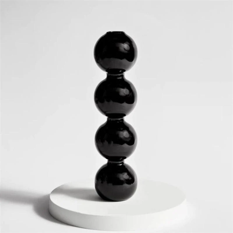 Homeko_Black_Glass_Taper_Candle_Holder_Vases_-_-4216383 Homeko Black Glass Taper Candle Holder & Vases -