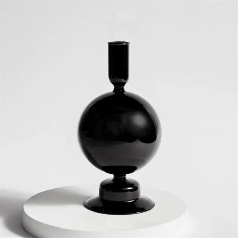 Homeko_Black_Glass_Taper_Candle_Holder_Vases_-_-4216387 Homeko Black Glass Taper Candle Holder & Vases -