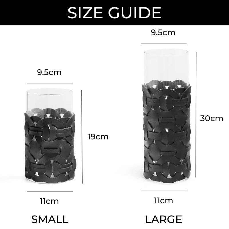 Homeko_Black_Leather_Abstract_Cylinder_Glass_Vase_-_-4216415 Homeko Black Leather Abstract Cylinder Glass Vase -