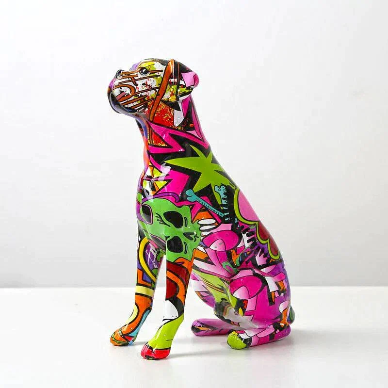 Homeko_Boxer_Nordic_Painted_Statue_-_-4217690 Homeko Boxer Nordic Painted Statue -