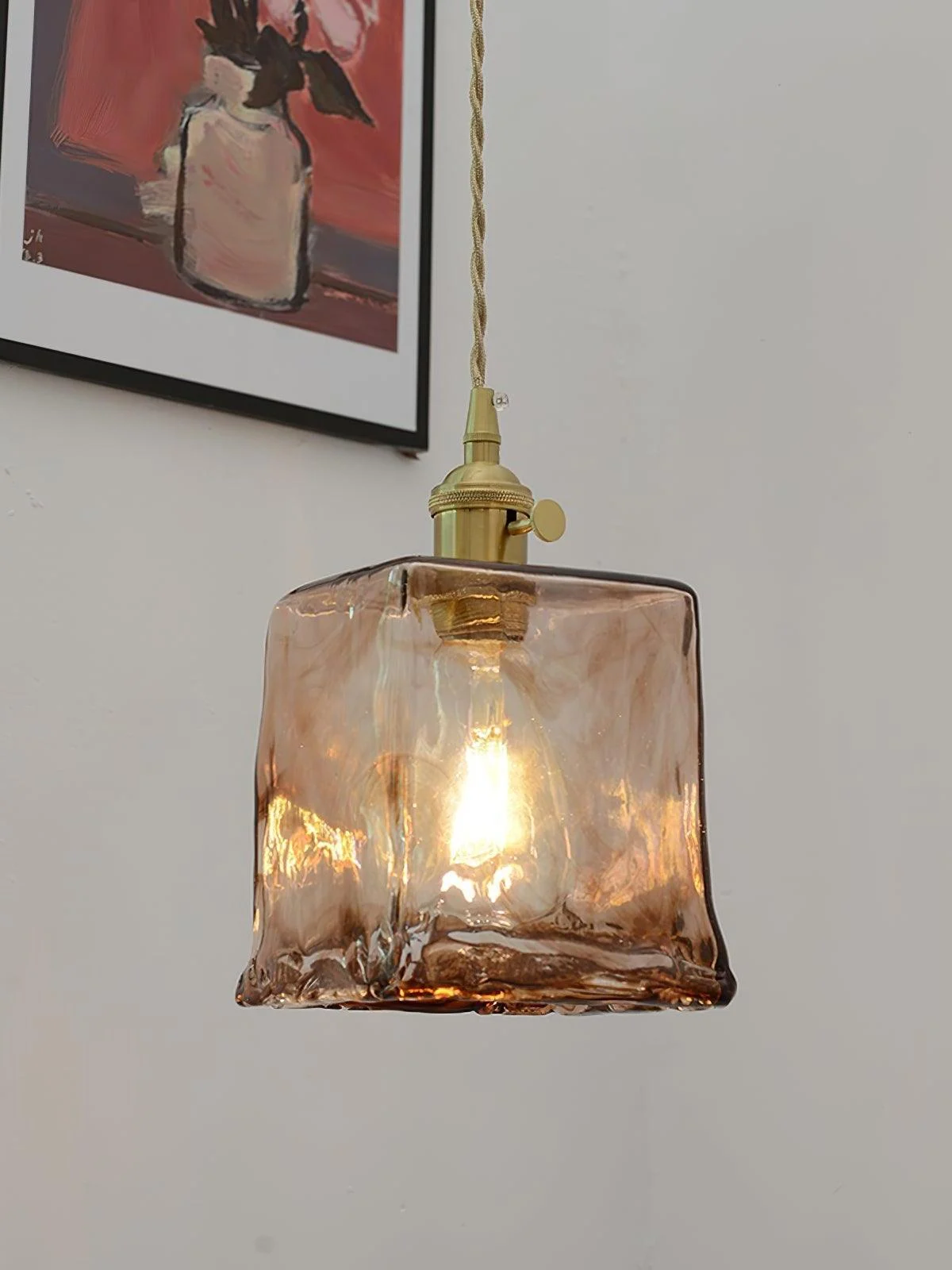 Homeko_Brass_Amber_Glass_Pendant_Light_-_-4217861 Homeko Brass Amber Glass Pendant Light -