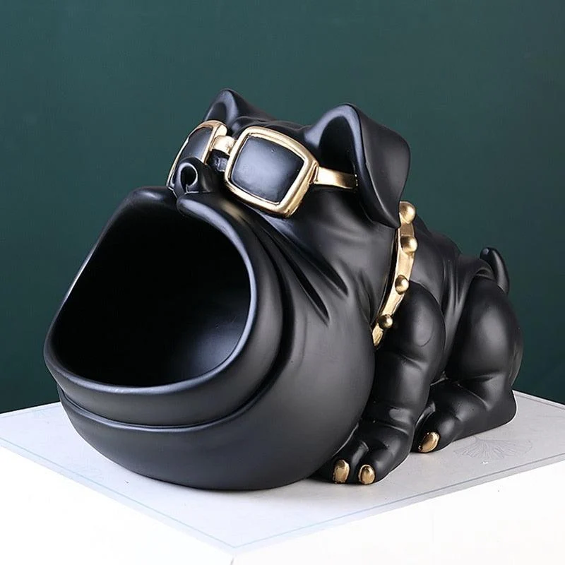 Homeko Bulldog Sculpture Storage Bin -