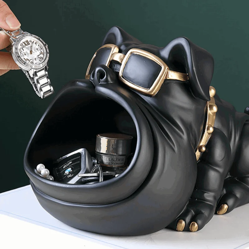 Homeko Bulldog Sculpture Storage Bin -
