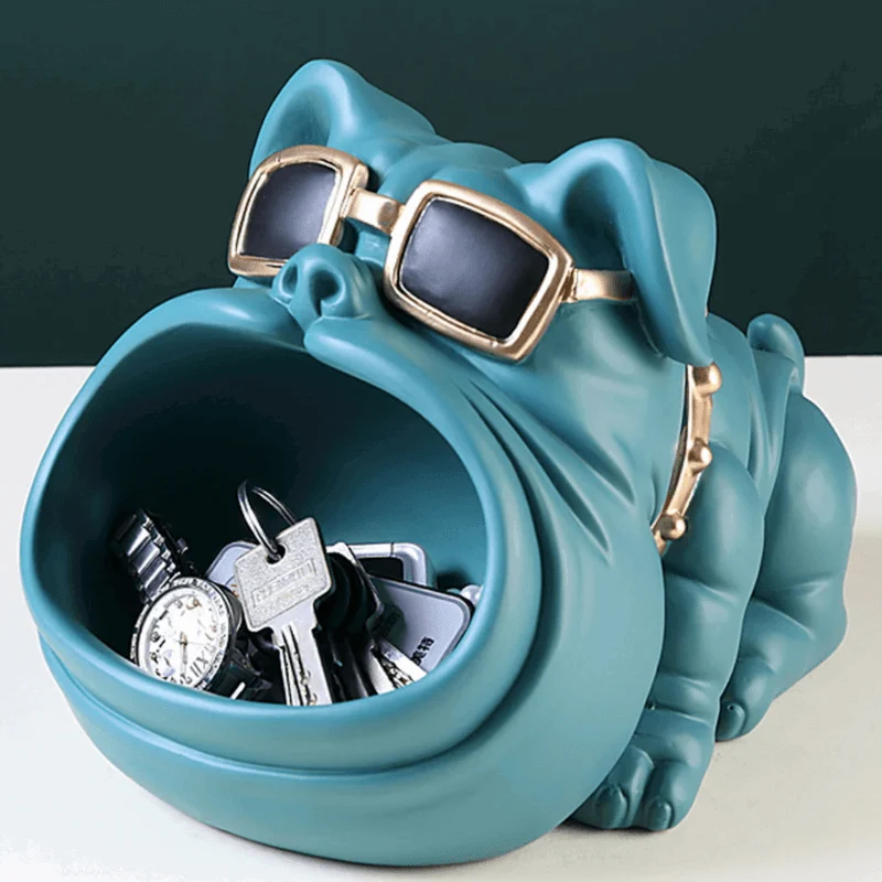 Homeko Bulldog Sculpture Storage Bin -