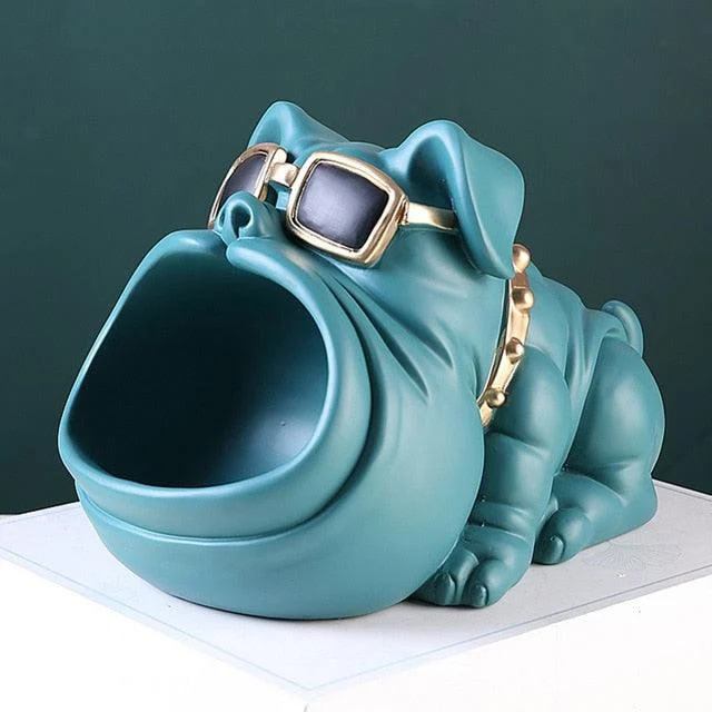 Homeko Bulldog Sculpture Storage Bin -