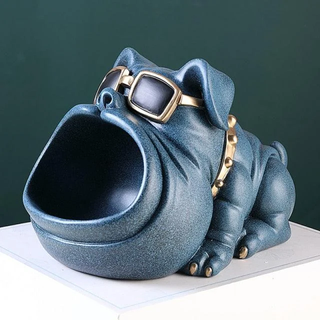 Homeko Bulldog Sculpture Storage Bin -