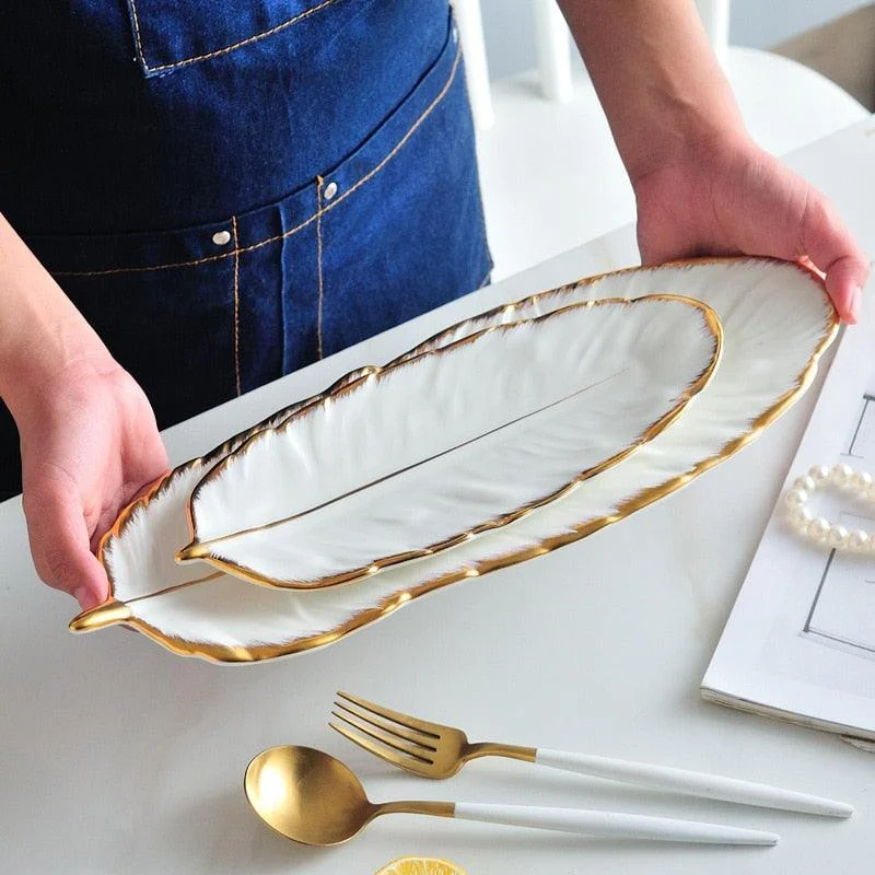 Homeko_Ceramic_Feather_Tray_-_-4221309 Homeko Ceramic Feather Tray -