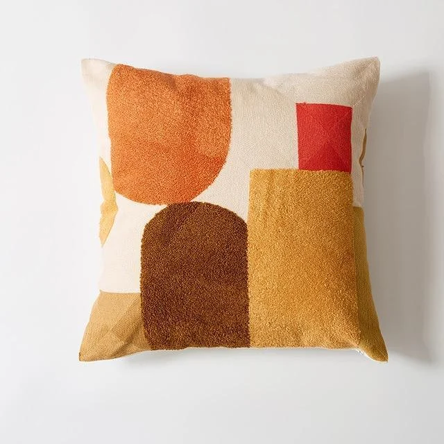 Homeko Coffee Abstract Block Pillow Cover -