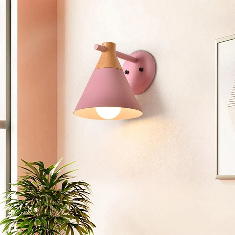 Homeko Cone Wood Wall Light -
