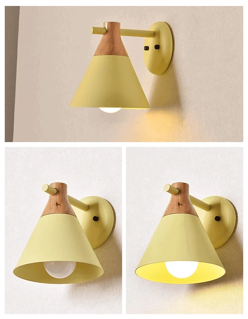 Homeko Cone Wood Wall Light -