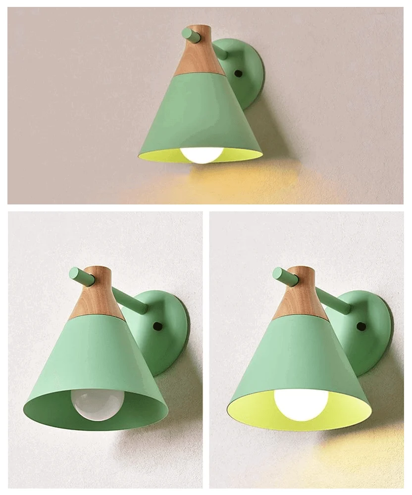Homeko Cone Wood Wall Light -