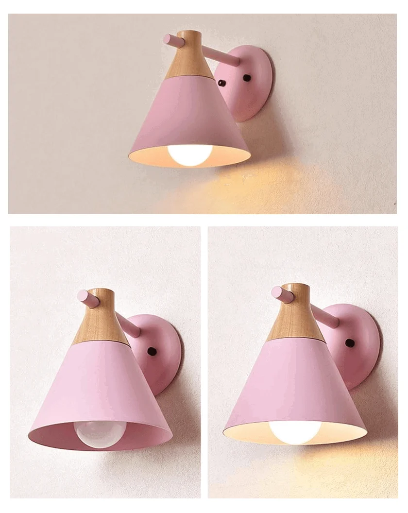 Homeko Cone Wood Wall Light -