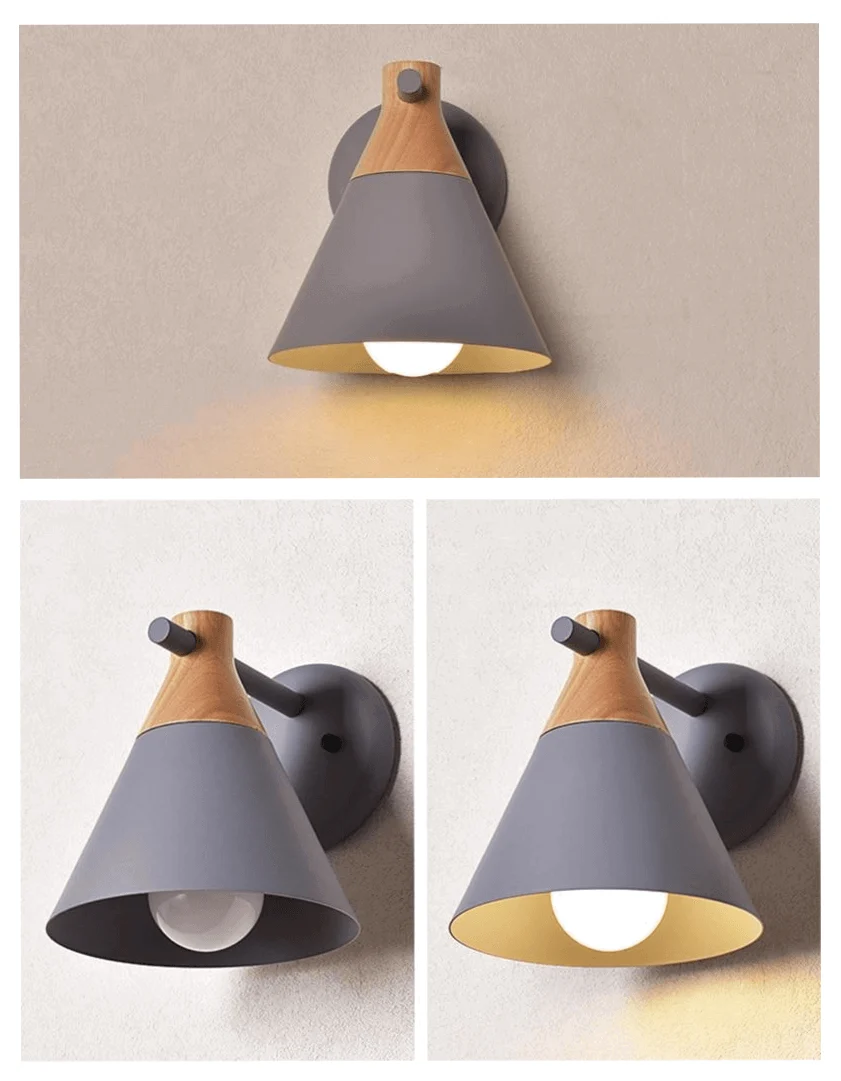 Homeko Cone Wood Wall Light -