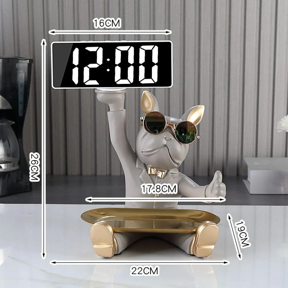 Homeko_Cool_Bulldog_Clock_And_Tray_-_-4224117 Homeko Cool Bulldog Clock And Tray -