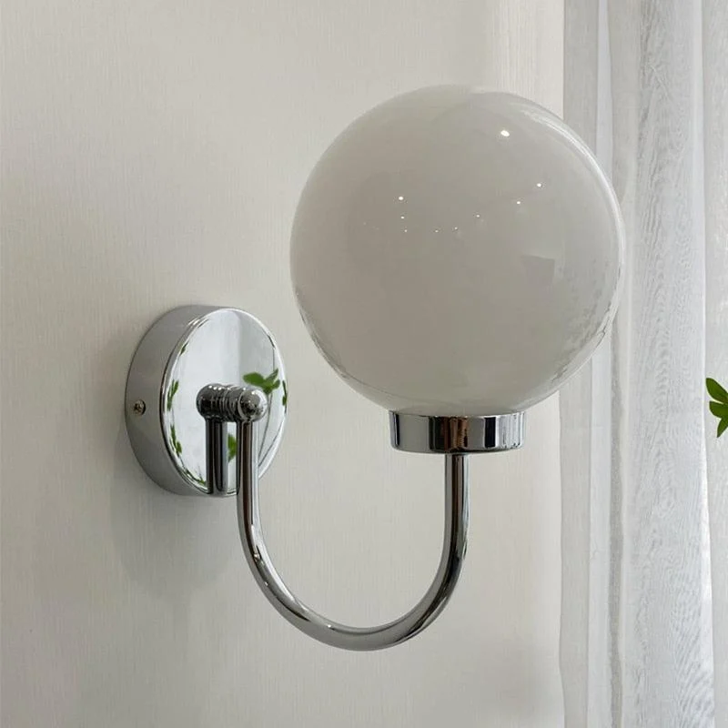 Homeko Curved Glass Ball Wall Sconce -