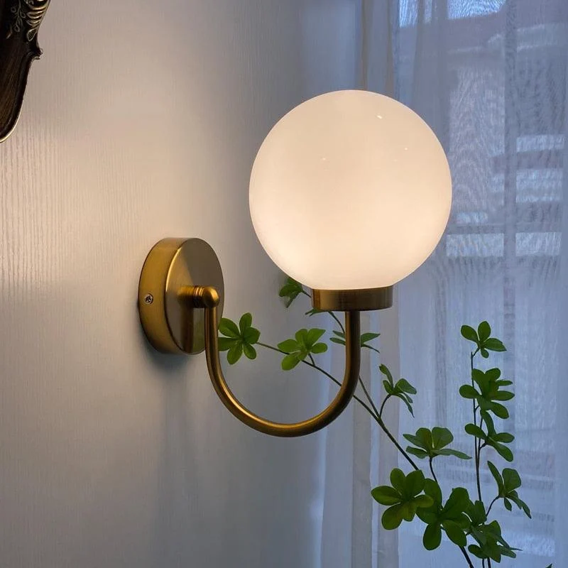 Homeko Curved Glass Ball Wall Sconce -