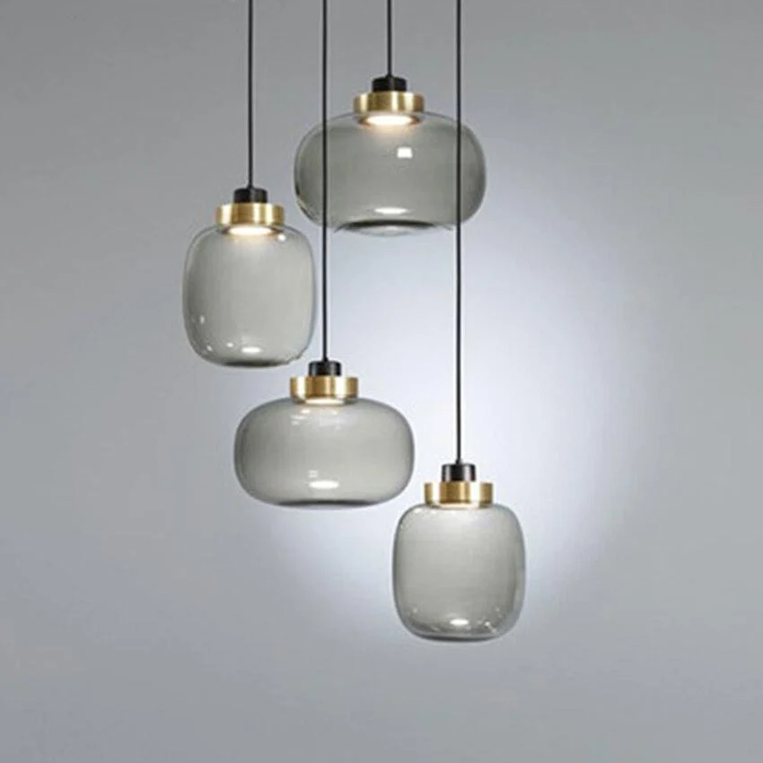 Homeko Cylinder Hallow Glass Pendant Light -