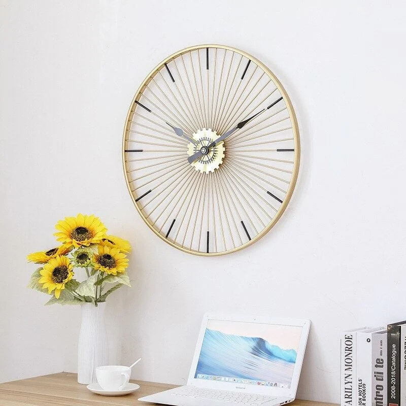 Homeko_Decorative_Gold_Metal_Wall_Clock_Large_-_-4228184 Homeko Decorative Gold Metal Wall Clock Large -