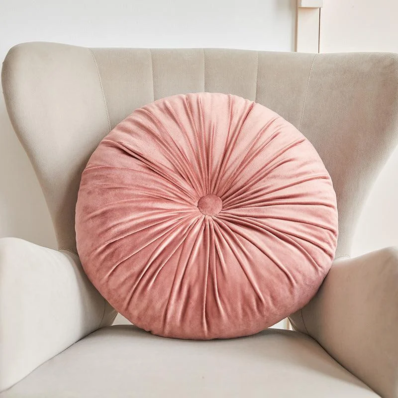 Homeko_Decorative_Round_Velvet_Pintuck_Filled_Cushions_-_-4228257 Homeko Decorative Round Velvet Pintuck Filled Cushions -