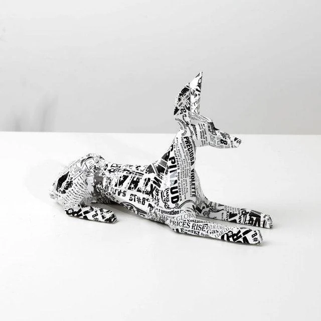 Homeko Doberman Pinscher Graffiti Painted Statue -