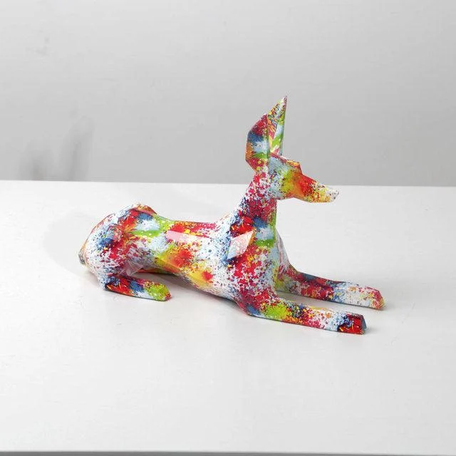 Homeko Doberman Pinscher Graffiti Painted Statue -