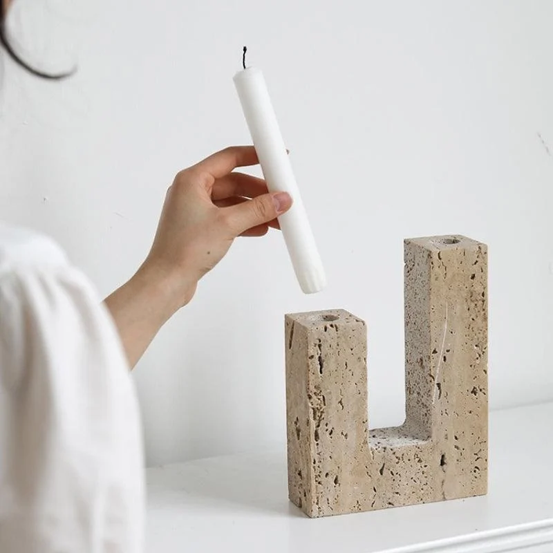Homeko_Dual_Travertine_Taper_Candlestick_Holder_-_-4231000 Homeko Dual Travertine Taper Candlestick Holder -