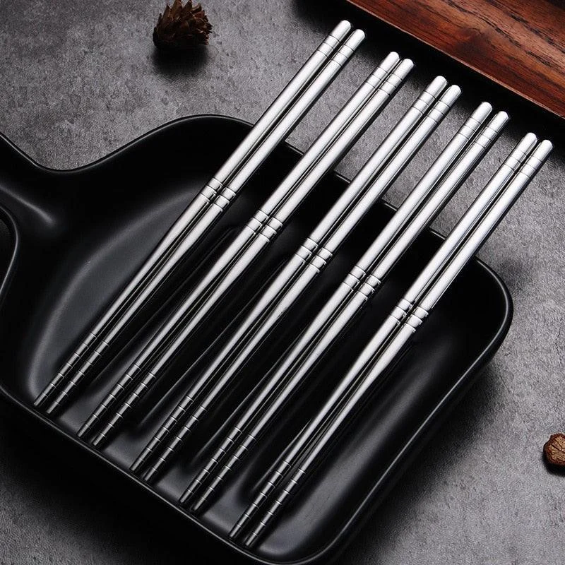 Homeko_Fancy_Stainless_Steel_Chopsticks_5_Pairs_-_-4232752 Homeko Fancy Stainless Steel Chopsticks 5 Pairs -